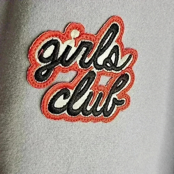 BaeVely Girls Club Good Vibes Bomber Jacket Blue White Juniors Large - Picture 10 of 11